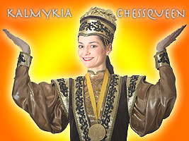Alexandra Kosteniuk as a Kalmykia chess queen
