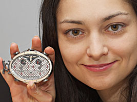 Chess Queen Kosteniuk presents the world’s most expensive chess pocket watch by Gangi