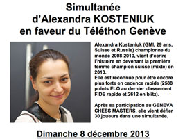 Kosteniuk to play chess simul in Geneva Telethon